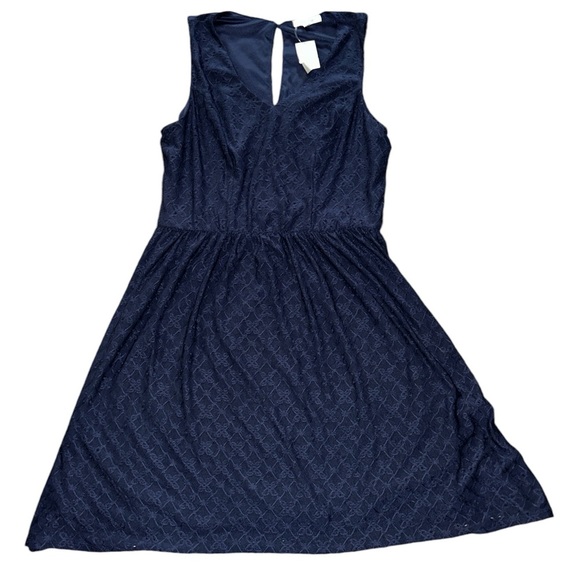 Maurices Navy Blue Eyelet Fit N Flare Dress - Picture 2 of 4